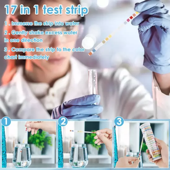 100/125Pc Aquarium Test Strips 5-17 in 1 Water Testing Kits with Test Tube Fresh