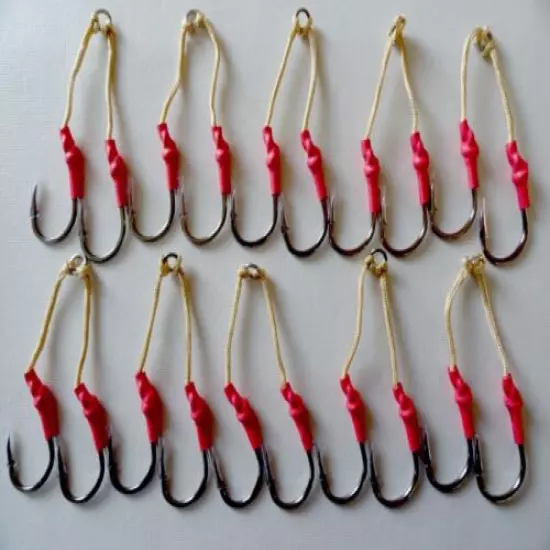 40 Assist hooks size 6/0 black nickel for knife vertical jigs 10 packs-20 Pairs