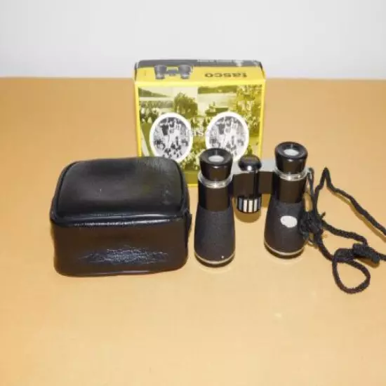 VINTAGE BINOCULARS TASCO OPTICS 4 X 30 SPORTS GLASSES # 570 MASCOT IN BOX