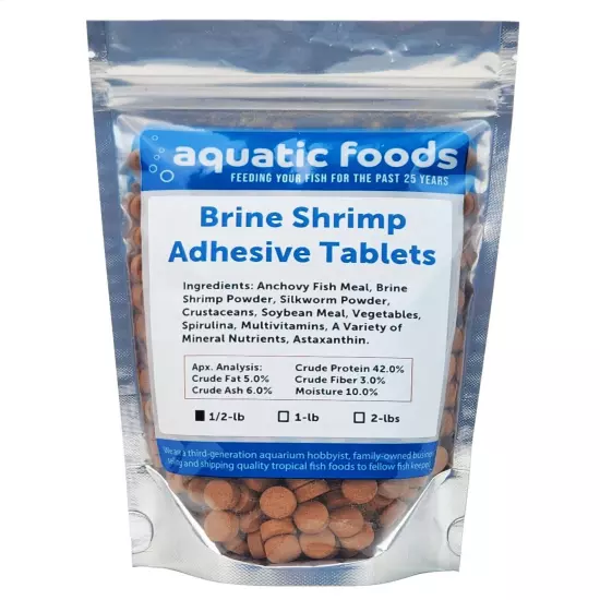 Brine Shrimp Adhesive Tablets for Oscars, Catfish, Cichlids, & All Fish. WL