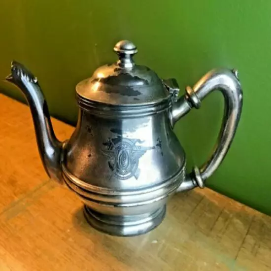 Vintage PCC Country Club International - Silver Soldered Teapot/Creamer w Logo