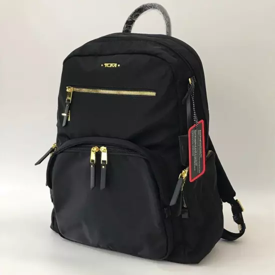 TUMI Voyageur Backpack Carson Ladies Black Nylon & Leather Bag Casual Outlet