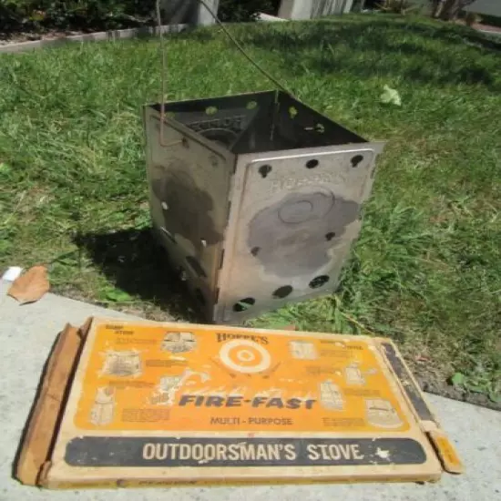 Vtg HOPPE'S Outdoorsman Cook Camp Stove / Multi Purpose Field Camping in Box