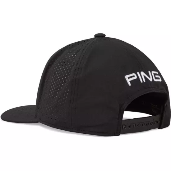 New Ping Tour Vented DELTA Black/White Adjustable Snapback Hat