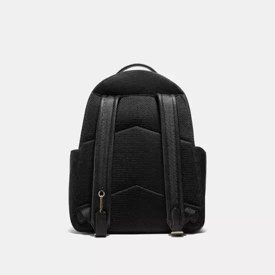 Coach Brass/Black Nylon & Polished Pebble Leather Baby Backpack (99290) - NWT