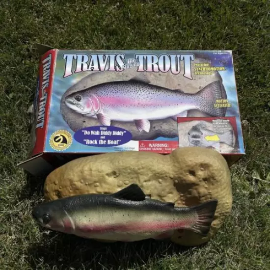 Vtg Gemmy Travis The Singing Trout Big Mouth Rainbow Trout AS IS FOR PARTS ONLY