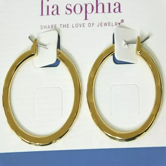 Beautiful Lia Sophia "TRENDCAST" Hoop Earrings, Gold Toned, NWT *VERY POPULAR*