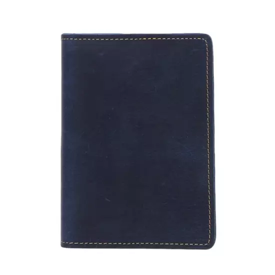 K018 Vintage Leather Passport Holder(Mad Horse Blue)