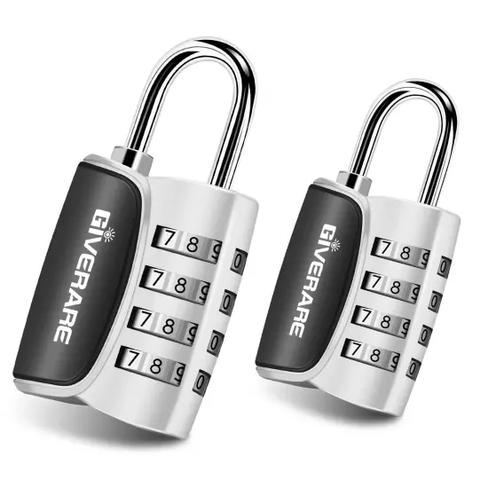 giverare 2 pack combination lock, 4-digit padlock keyless, resettable luggage lo