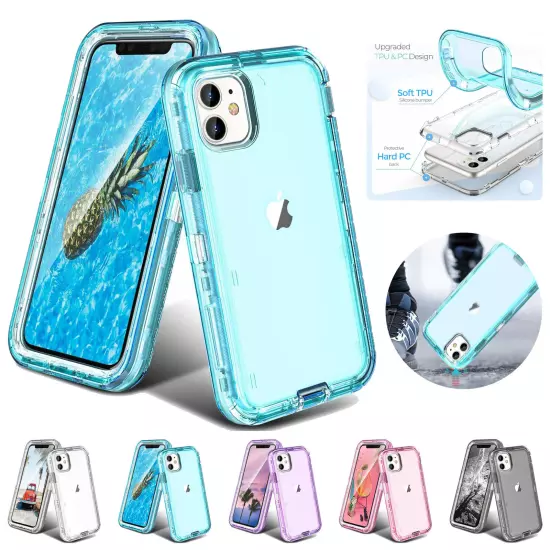 For iPhone 15 16 Pro Max 14 13 12 11 X XR 78 Plus SE Shockproof Clear Cover Case