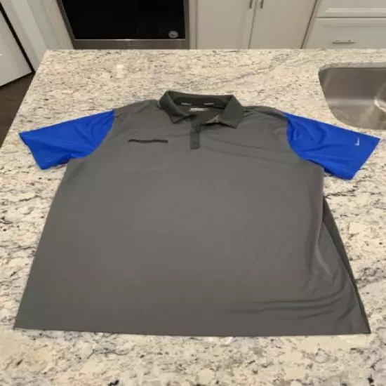 Men’s Nike Golf Tour Performance Dri Fit Blue Gray Polo Sz 2xl