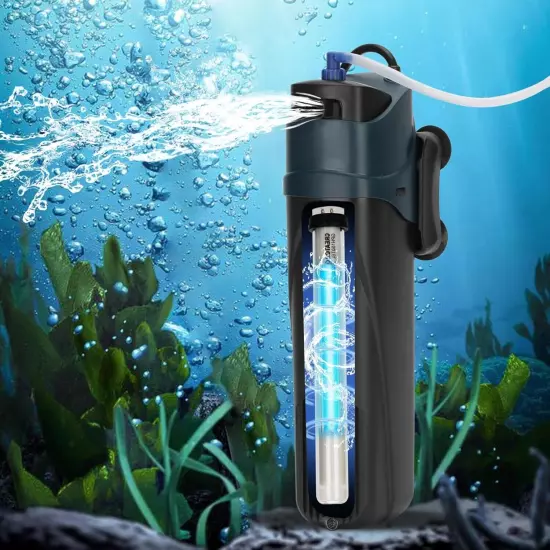 Aquarium Fish Tank UV Filter Submersible Water Pump fit 10-40 Gal Tank 500L/H