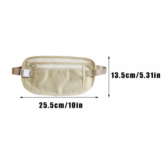 MONEY TRAVEL WAIST BELT ZIPPED PASSPORT WALLET FANNY SECURITY POUCH BUM дг (ι