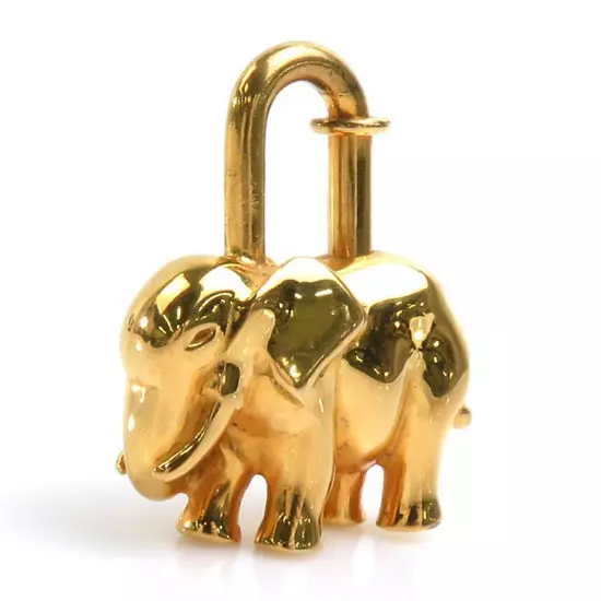 Hermes Authentic Cadena Padlock Animal Motif Gold-tone Metal 3.7x2.8cm No Box