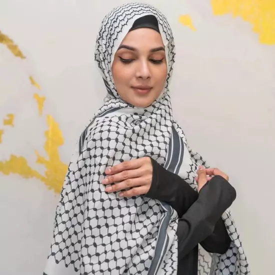 Palestine Scarf Islamic Chiffon Scarf Keffiyeh Hijab-Palestinian Shawls--- D0F1