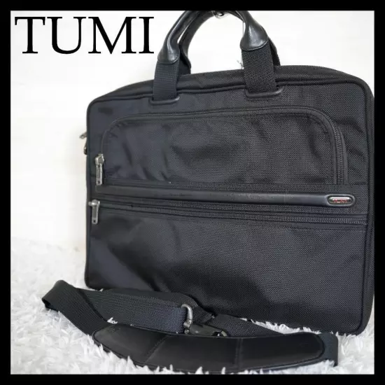 Tumi 2Way Business Bag Handle Leather A4 Storage Possible