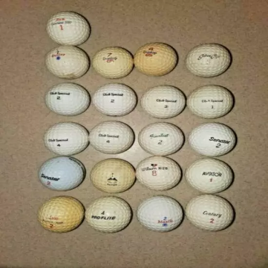 44 VINTAGE GOLF BALLS INCLUDING 23 SIGNATURE GOLF BALLS