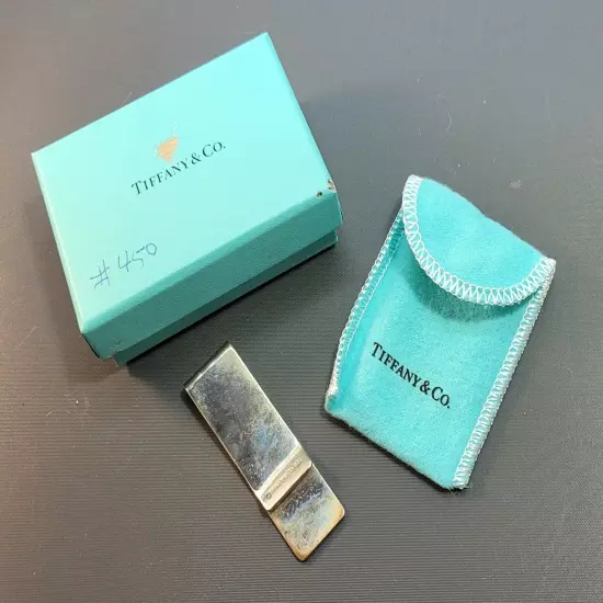 Tiffany & Co Sterling Silver Money Clip with Tiffany Dust Pouch and Box