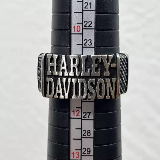 Harley-Davidson® Men's Western H-D Band Ring - Antique SS Size 11 1/2”