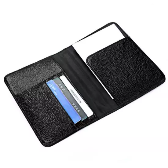 Litchi Texture Multifunctional Genuine Leather Passport Package for travel(Black