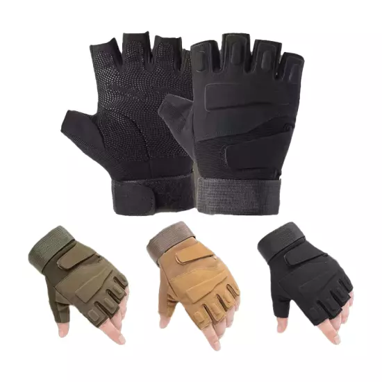 Tactical Fingerless Gloves Military Combat Shooting Half Finger Gloves for Mens