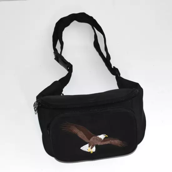 Vintage Fanny Pack Embroidered Bald Eagle Cross Body And Checkbook Cover