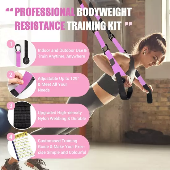 Home Resistance Training Kit, Adjustable Full Body Workout Strap Resistance Trai