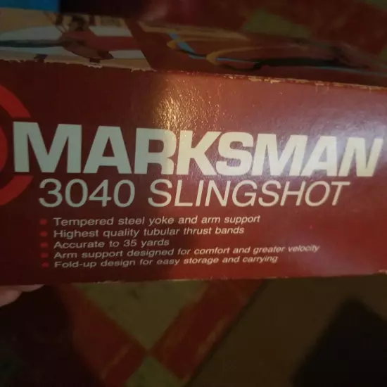 Vintage Marksman 3040 Folding Sligshot w/ Box & 200 Shots, Needs Strap