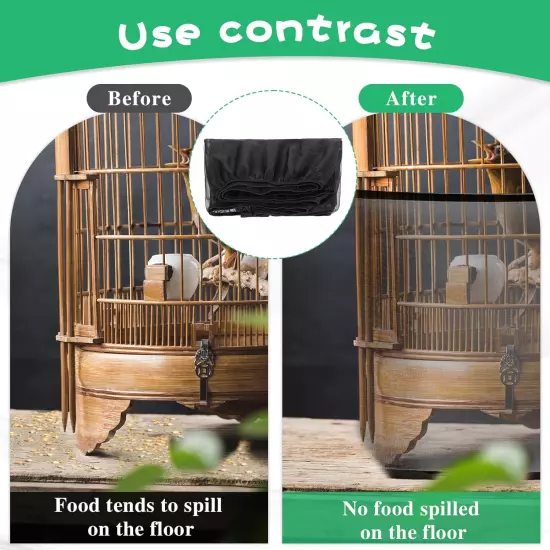 Cage Seed Catcher, Universal Adjustable Birdcage Cover Skirt Cage Net Cover Nylo