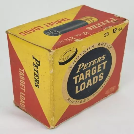 Vintage Peters Target Load 12 GA Box EMPTY 12ga Gun Hunter Advertising A15