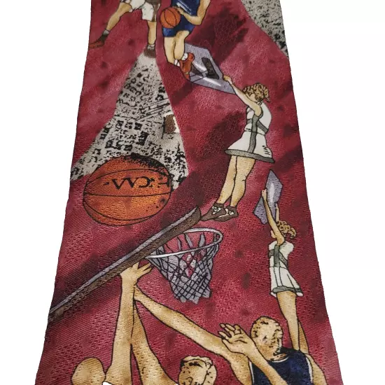 BASKETBALL Theme Pattern Coach Player All Business SILK Necktie Samuel & Sons