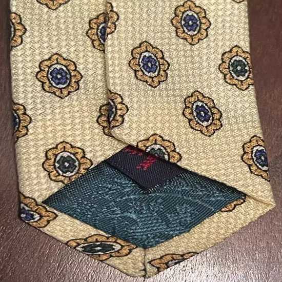 Tommy Hilfiger Blue Burgundy Gold 100% Silk Men’s Neck Tie Made In Usa