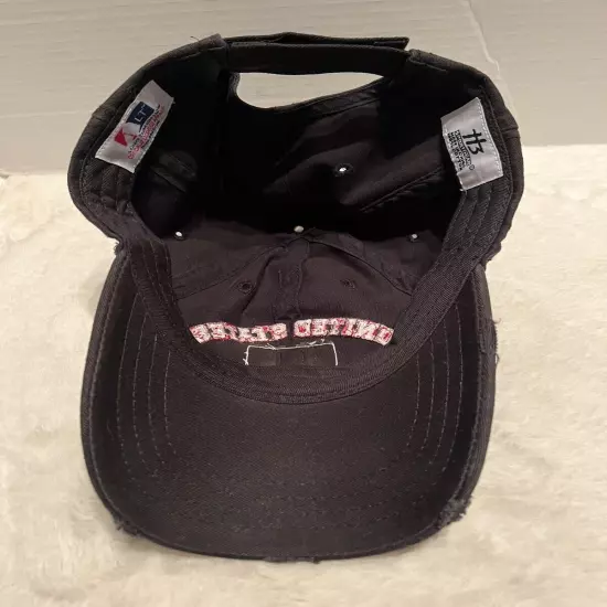 USBDT Cap United States Beer Drinking Team Adjustable Distressed Black Hat EUC