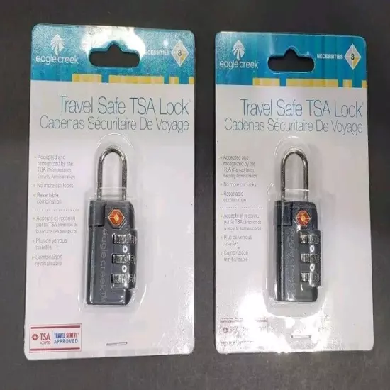 Two TSA Approved Combination Locks NEW in Package 3-dial Style