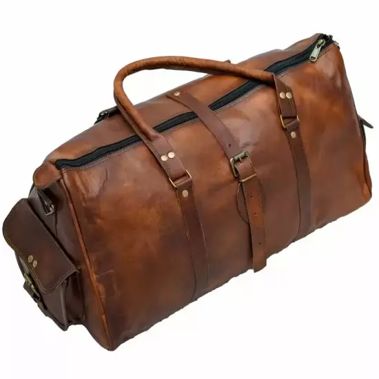 Leather Bag Men Travel Duffel Gym Vintage Overnight Luggage Weekend Top Quality