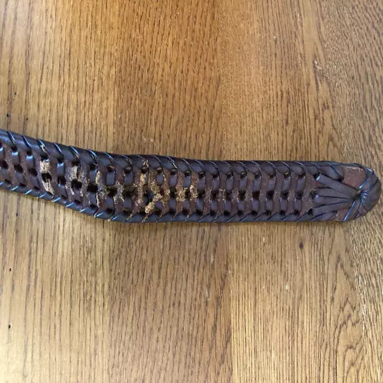 Dockers Mens Brown Braided Leather Belt SZ 44/110 