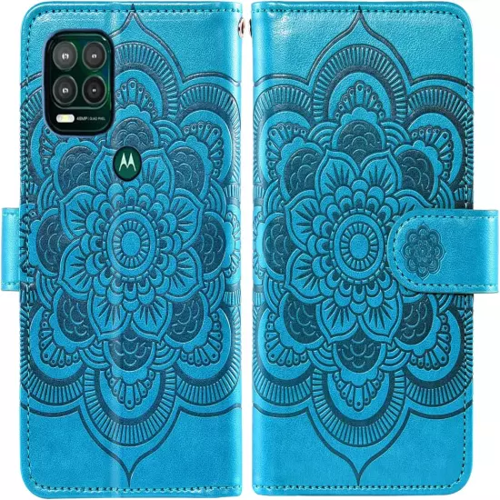 Phone Case for Moto G Stylus 5G 2021 Wallet Cover with Tempered Glass Screen Pro