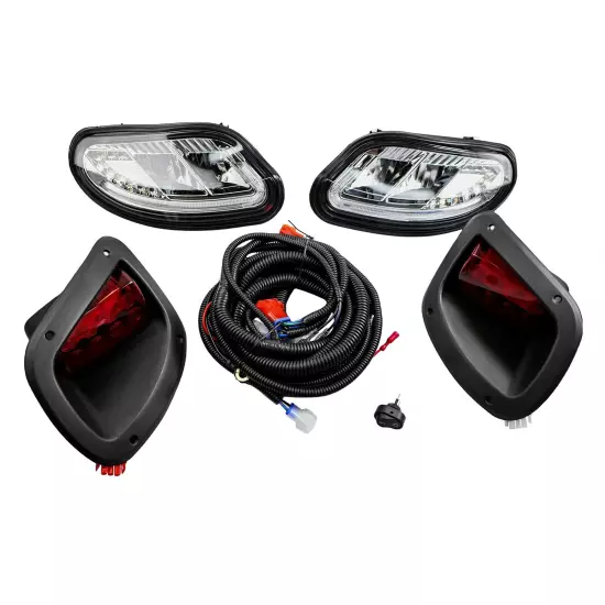 Golf Cart Full LED Headlight Kit with LED Tail Lights 2014-Up EZGO TXT T48