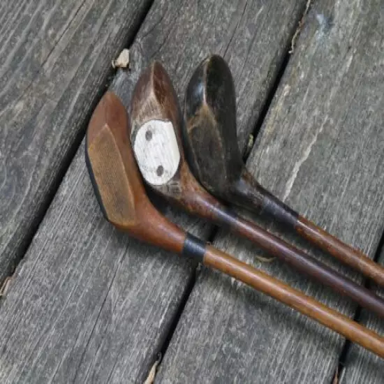 3 Antique Vintage Hickory Shaft Woods