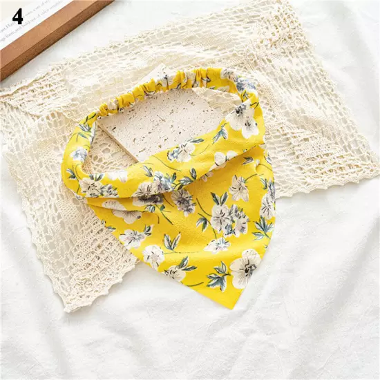 Women Stretch Turban Bandana Head Wrap Boho Floral Elastic Hair Band Hair Scarf