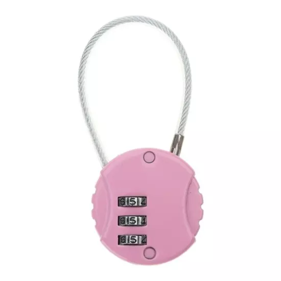 Small Travel Luggage Lock 3 Digit Combination Padlock Wire Rope Password Lock