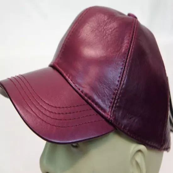 New 100% Genuine Real Lambskin Leather Baseball Cap Hat Sport Visor 31 COLORS