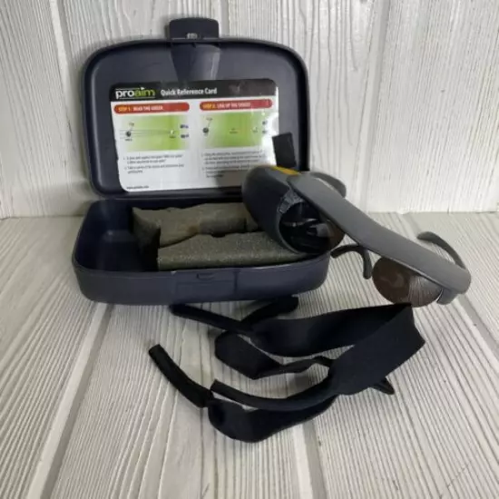 Proaim Virtual Alignment Golf Training Glasses & Case Straps Card Wipes 