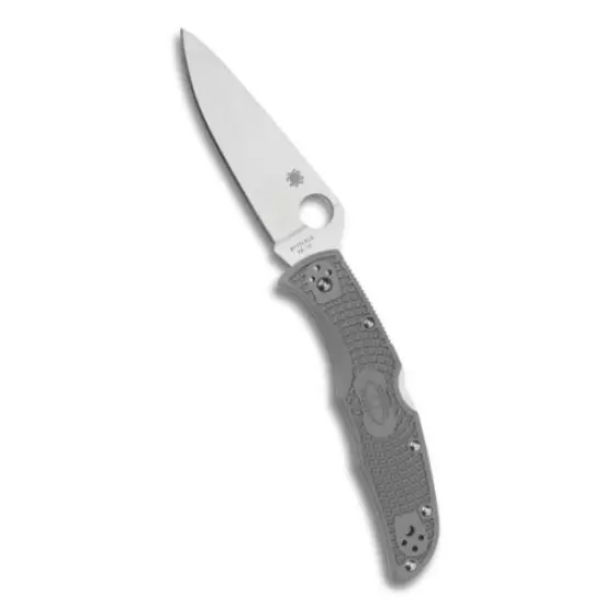 Spyderco C10FPGY Endura 4 Flat Ground Knife with PlainEdge Cutting - Gray