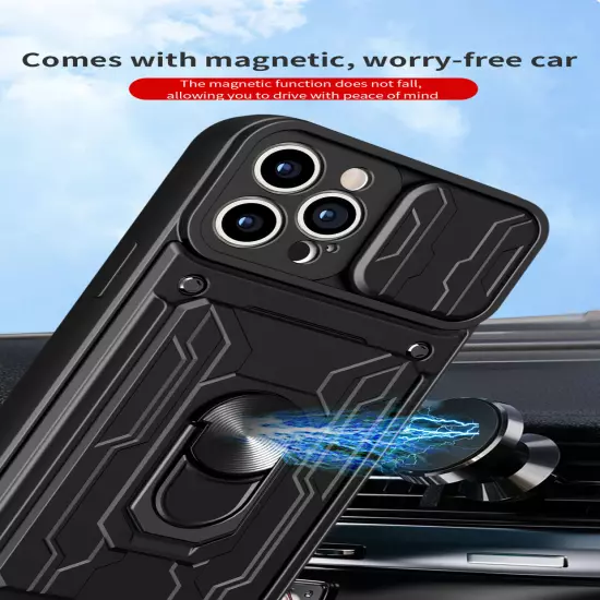 For iPhone 16 15 14 13 Plus|Pro|Pro Max Sliding Camera Protect Ring Phone Case