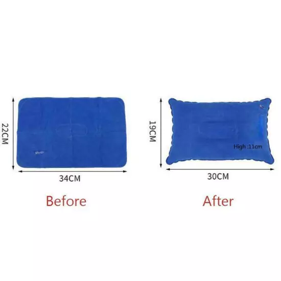 Double Sided Inflatable Pillow Soft Sleep Mat Collapsible Camping Cushion Hot~