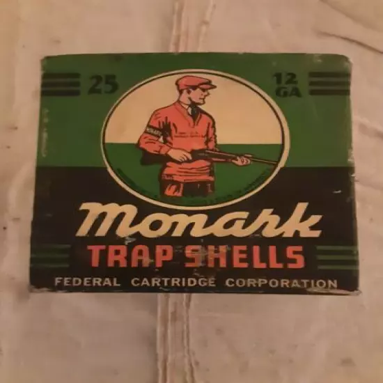 Vintage Federal Cartridge Co. Monark 12 Gauge Skeet Trap Shotgun Shell Box Empty