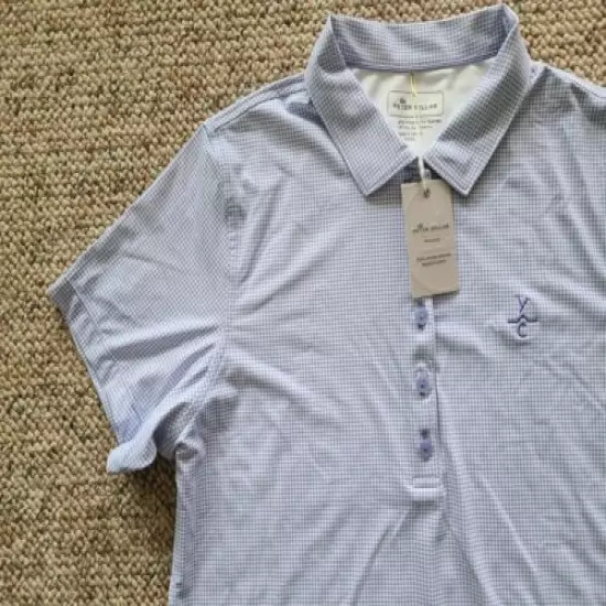 Rare New Peter Millar Women’s Yellowstone Club Shirt Polo Sz Large Herring Bone 