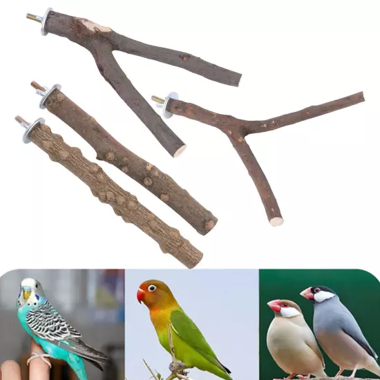 Parrot Standing Stick Pole Pepper Wood Birdcage Paw Climbing Stands Set Bird