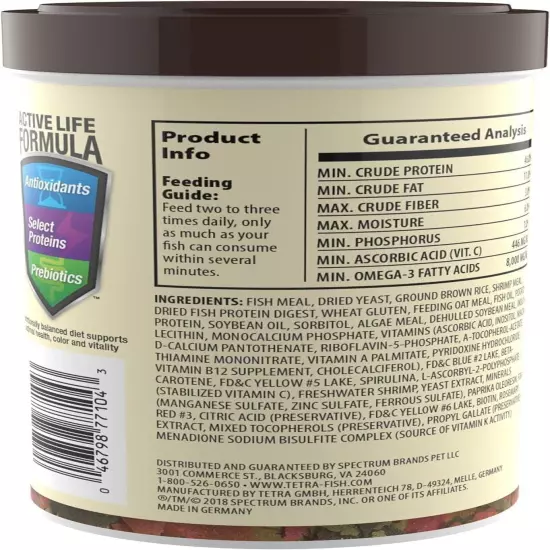  Nutritionally Balanced Tropical Flake Food for Tropical Fish, 2.2 Oz